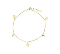 Pulsera de plata de ley 925 chapada en oro 3 placas y 2 circonitas