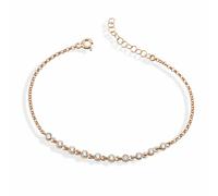 Pulsera de plata de ley 925 chapada en oro rojo circonita mujer Dkeniz pulsera
