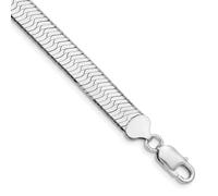 Pulsera de plata de ley 925 chapada en rodio de 8,75 mm con cadena de espiga mágica, regalo de joyería para mamá, 18 centimeters, Metal Hueso metal Rodio, No es una piedra preciosa