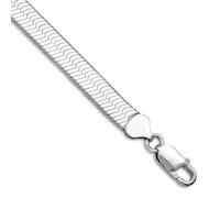 Pulsera de plata de ley 925 chapada en rodio de 8 mm con cadena de espiga mágica, regalo de joyería para mamá, 18 centimeters, Metal Hueso metal Rodio, No es una piedra preciosa
