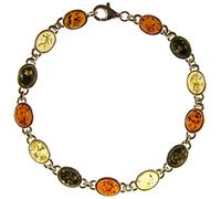 Pulsera de plata de ley 925 con ambar del Baltico joyeria