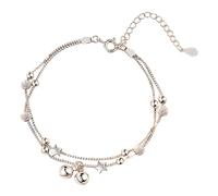 Pulsera de plata de ley 925 para mujer, ajustable, delicada para cumpleaños, aniversario, Navidad, día de Acción de Gracias, reloj digital con podómetro, talla única, Metal, No es una piedra preciosa