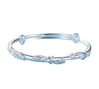 Pulsera de plata de ley con cuentas giratorias de varias capas, ajustable, joyería para el día de San Valentín, para ocasiones, collar para mujeres y bodas, talla única, Metal, No es una piedra