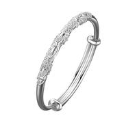Pulsera de plata de ley para mujer, joyería de moda, ajustable, de plata 925, para mujer, mamá, esposa, San Valentín, día de la madre, reloj para niños, talla única, Metal, No es una piedra preciosa