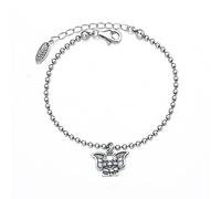 Pulsera de plata de ley S925 vintage con cadena de elefante de buena suerte, bonita pulsera de animales, regalo para los amantes de los elefantes, LSCB101, circonita cúbica