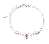 Pulsera de plata genérica pequeña plata anillos corazón encanto cadena pulsera Hollow Out corazón pulseras para mujer joyería regalo joyería joyería, talla única, Aluminio alloy, No es una piedra