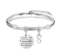 Pulsera de plata inspirada para madres, hijas, sobrinas, novias y amantes de niñas “A veces olvidas que eres increíble así que este es tu Recordatorio” (Recordatorio)