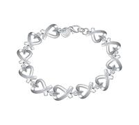 Pulsera de plata para mujer, bonita cadena de moda, pulsera creativa para parejas, pulsera completa en forma de corazón, pulseras en forma de corazón, reloj para hombre, talla única, Cobre, No es una