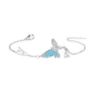 Pulsera de plata S925 con diseño de mariposa Crtstal, regalo para mujeres, niñas, hijas, madres, amigas, hermanas, cumpleaños, Navidad, joyería delicada, adjustable, Plata, No es una piedra preciosa