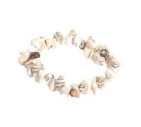 Pulsera de playa, pulseras de playa para mujer | Joyería Shell Beach - Joyería boho elástica, accesorio de de playa para vestido de verano de dama, Se référer à la description, Shell + cuerda