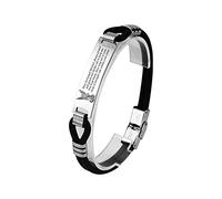 Pulsera de protección de San Miguel del Arcángel Guerrero, acero inoxidable, pulsera de malla de acero inoxidable con oraciones de San Miguel, pulsera religiosa cristiana personalizada para hombres y