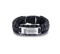 Pulsera de protección del arcángel guerrero de San Miguel, de acero inoxidable, con oraciones de San Miguel, pulsera religiosa cristiana personalizada para hombres y mujeres, 9 inch, Acero inoxidable