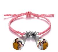 Pulsera de proyección de fotos dual personalizada, pulsera de proyección tejida personalizada, pulsera de proyección ajustable, youth large / 11-13, Metal, No es una piedra preciosa