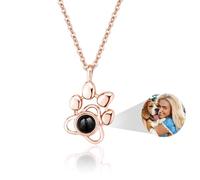 Pulsera de proyección de fotos personalizada con colgante conmemorativo de pata de perro para dueños de perros y gatos, pulsera con foto personalizada (estilo D)