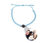 Pulsera de proyección de Fotos Personalizada,Pulsera Personalizada con Foto Interior para Hombre,Pulsera Personalizada Tela,Pulsera Personalizada Mujer con Foto (Winterfresh-B,8mm)
