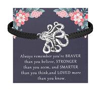 Pulsera de pulpo, regalo para amantes del pulpo, regalo de amistad, regalo de amistad inspirado en Always Remember, pulsera ajustable para mejores amigas, 9 inch, Acero inoxidable