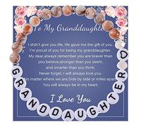 Pulsera de pulsera natural con varios conjuntos de anillos, pulsera de cuentas regalo con tarjeta de felicitación para mamá, pulsera de cuarzo y joyas, talla única, Piedra natural, No es una piedra