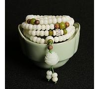Pulsera de raíz de Bodhi Natural Jade Bodhi 108 BODDHA Beads Rosary Bodhi (Color metálico: Cuentas Redondas de 8 mm)