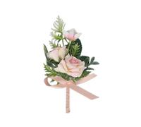 Pulsera de ramillete de flores para boda, broche de rosa, broche de boutonniere para novia, dama de honor, flores de mano, accesorios para camisa de mujer, Dimensions as shown, PU+encaje + satén