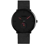 Pulsera De Rejilla Ultrafina Relojes para Hombres, Reloj De Pulsera De Negocios De Moda Simple, Cuarzo Analógico 30 M Resistente Al Agua Dos Puntadas De Relojes Juveniles con Tira De Acero I