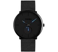 Pulsera De Rejilla Ultrafina Relojes para Hombres, Reloj De Pulsera De Negocios De Moda Simple, Cuarzo Analógico 30 M Resistente Al Agua Dos Puntadas De Relojes Juveniles con Tira De Acero I