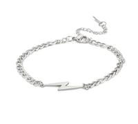 Pulsera de relámpago para hombres y mujeres, relámpago, trueno, delicadas pulseras de cuentas de acero inoxidable, pulseras de cadena en capas, regalos de joyería, acero inoxidable, sin piedras