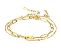 Pulsera de relámpago para hombres y mujeres, relámpago, trueno, pulseras delicadas de cuentas de acero inoxidable, pulseras de cadena en capas, regalos de joyería, Acero inoxidable, No es una piedra