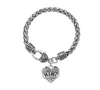 Pulsera de reloj deportivo para niños, para abuela, amigos, cadena de ceristal, con dije de corazón, amor, familia, cumpleaños, mamá, madre, vestido de árbitro, H, talla única