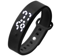 Pulsera de reloj despertador con vibración, recordatorio de vibración, temporizador y 10 alarmas diarias, reloj despertador vibratorio silencioso, mide temperatura corporal