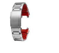 Pulsera de repuesto de acero inoxidable 316L compatible con MTG-B1000 MTG-B2000 Serie Heart Of Steel Correa de metal for reloj con herramienta de ajuste Correa de metal sólido(Silver red,MTG-B2000)