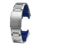 Pulsera de repuesto de acero inoxidable 316L compatible con MTG-B1000 MTG-B2000 Serie Heart Of Steel Correa de metal for reloj con herramienta de ajuste Correa de metal sólido(Silver blue,MTG-B2000)