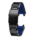 Pulsera de repuesto de acero inoxidable 316L compatible con MTG-B1000 MTG-B2000 Serie Heart Of Steel Correa de metal for reloj con herramienta de ajuste Correa de metal sólido(Black blue,MTG-B2000)