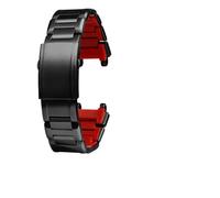 Pulsera de repuesto de acero inoxidable 316L compatible con MTG-B1000 MTG-B2000 Serie Heart Of Steel Correa de metal for reloj con herramienta de ajuste Correa de metal sólido(Black red,MTG-B2000)