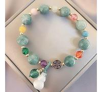 Pulsera de riqueza de feng shui wu lou/hulu/calabash encanto pulsera de cristal calcedony múltiple chakra balanceo amuleto de piedras preciosas para la longevidad prosperidad energía física, agata