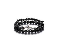 Pulsera de Riqueza Feng Shui Pulsera de Cristal de obsidiana Negra Pulsera de Piedras Preciosas Naturales Pulsera de Amuleto de la Suerte de Cerdo auspicioso Pulsera de Cuarzo de Chakra de Cristal