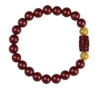 Pulsera de riqueza Feng Shui, pulsera de cuentas de jade, pulsera de cinabrio púrpura natural de prosperidad con mascota grabada, meditación Reiki, brazalete de transferencia rico y afortunado, cinabr