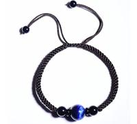 Pulsera de riqueza Feng Shui, pulsera de cuentas de jade, pulsera de ojo de tigre azul S, pulsera ajustable de cristal, pulsera de mal de ojo, amuleto for protección, pulsera de hilo rojo, cinabrio de