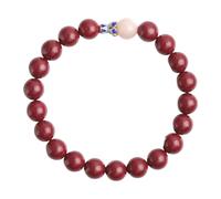 Pulsera de Riqueza Feng Shui Pulsera de Piedra de Cristal de cinabrio Pulsera de Cuentas elástica de 8 mm Amuleto de Buena Suerte Pulsera de Cuarzo de Cristal Reiki Vintage Mujeres Hombres Talismán