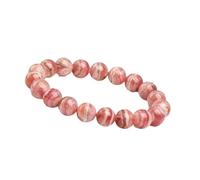 Pulsera De Rodonita De Panceta De Cerdo Natural con Cuentas De Piedras Preciosas Curativas, Pulseras EláSticas De EnergíA De Cristal para Mujeres Y Hombres, MeditacióN De Yoga,12mm