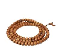pulsera de rosario, Collar de sándalo antiguo con barril Buda y rosario for hombres mujeres, meditación canto mala