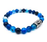 Pulsera de runa Futhark vikinga con gema (18/21 cm, para mujer/hombre) en caja de regalo | Protección, suerte, energía, 18 cm Innenumfang