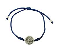 Pulsera de San Benito | Cordón ajustable con medalla de San Ben | Patrono de los Estudiantes y Europa | Gran regalo católico para la Primera Comunión o Confirmación, Metal, Sin gemas.