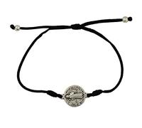 Pulsera de San Benito | Cordón ajustable con medalla de San Ben | Patrono de los Estudiantes y Europa | Gran regalo católico para la Primera Comunión o Confirmación, Metal, Sin gemas.