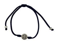 Pulsera de San Benito | Cordón ajustable con medalla de San Ben | Patrono de los Estudiantes y Europa | Gran regalo católico para la Primera Comunión o Confirmación, Metal, Sin gemas.
