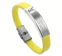 Pulsera de San Miguel Arcángel de Cristo, amuleto de ángel católico, oraciones grabadas, pulsera de silicona, brazalete de protección de santos religiosos, joyería de bendición para cristianos, 8.26
