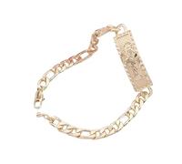 Pulsera de Santa Muerte chapada en oro de 14 quilates para hombres y mujeres, colgante de La Santa Muerte, religión cristiana, pulsera de muerte, amuleto punk, amuleto de Halloween, collar de recuerdo