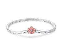 Pulsera de seguridad con diseño de mariquita y mal de ojo, camelia, atrapasueños, serpiente, iniciador, pulsera de plata de ley 925, compatible con Pandora Moments, 4mm hole, Metal, No es una piedra