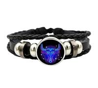 Pulsera de signo zzodiac - 12 constelaciones cuerda pulsera tejida multicapa, diseño unisex ajustable con símbolos de constelación | Ideal para hombres, mujeres y adultos, joyería del zodiaco, regalo
