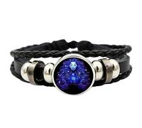 Pulsera de signos del zodiaco - Pulsera de signos del zodiaco - Pulsera luminosa con dije de constelación de 12 signos del zodiaco | Pulsera de piel sintética unisex | Pulsera de signo de constelación