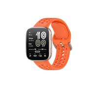 Pulsera de silicona compatible con Amazfit Bip6, correa deportiva transpirable y suave, color naranja.